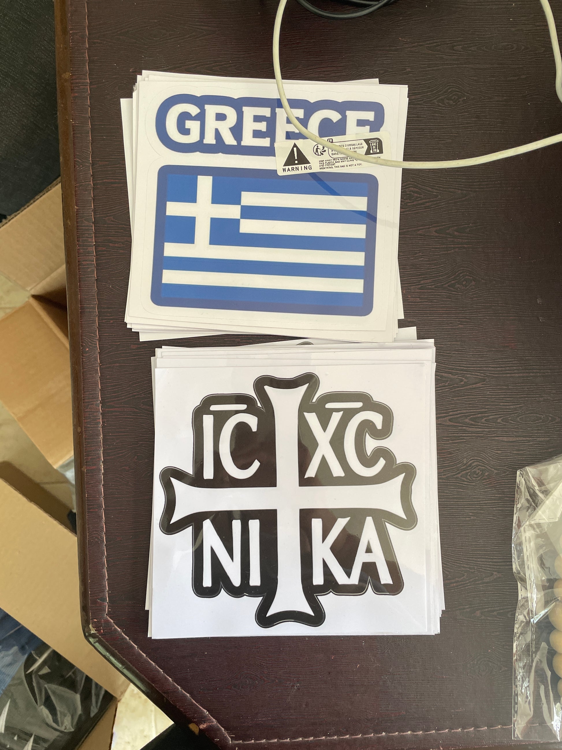 Car Decal (Greek Flag or IC XC Symbol)