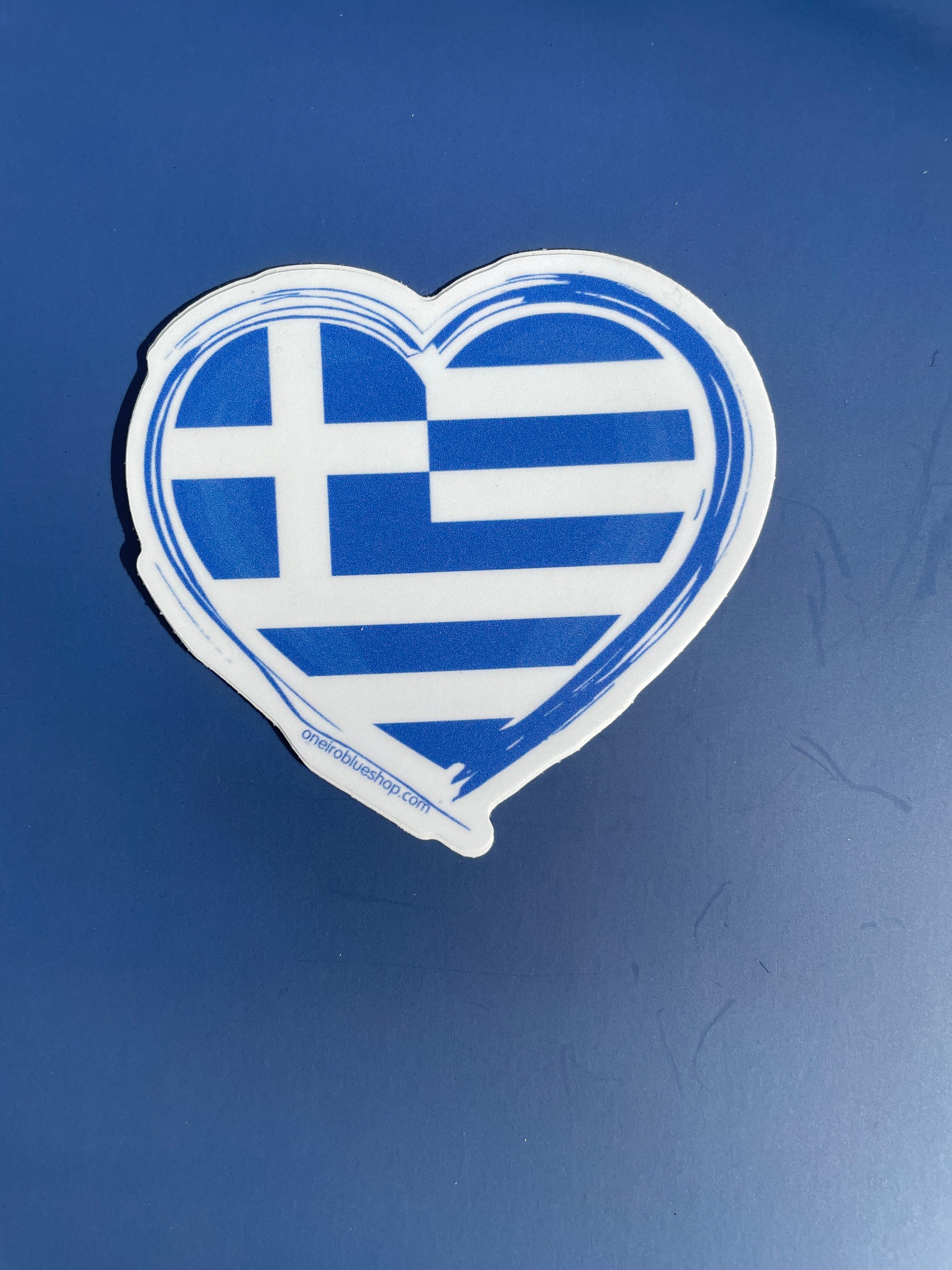 Greek Flag 3inch Matte Vinyl Sticker (Heart or Rectangle)